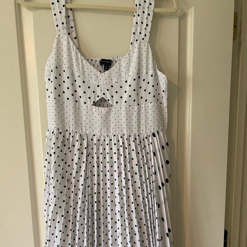 Polka dot cut out dress